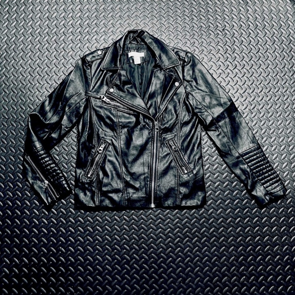 H&M women’s faux leather black Jacket
